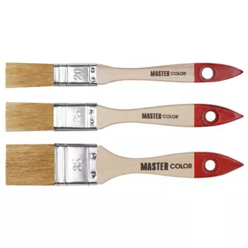 набор кистей Master Color 3шт плоские натур. щетина плоские 20/25/35мм, арт.30-0502