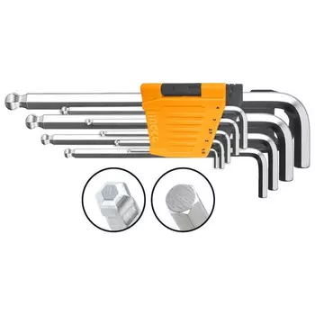 набор ключей шестигранных INGCO 1,5-10мм 9 предметов с шаром