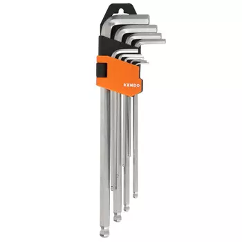 набор ключей шестигранных с шаром KENDO 9предметов удлиненная рукоятка