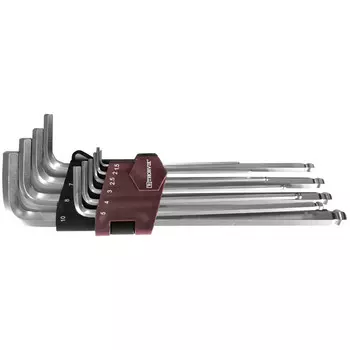 набор ключей торцевых шестигран удлинен с шаром THORVIK H1,5-H10 10предметов