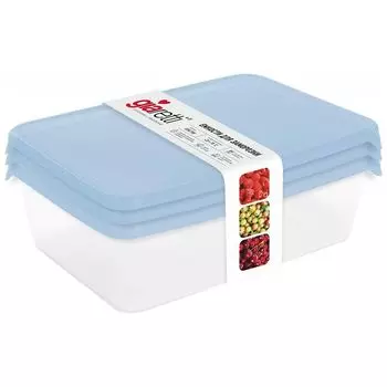 набор контейнеров SUGAR&SPICE 3шт. 0,9л пластик голубой