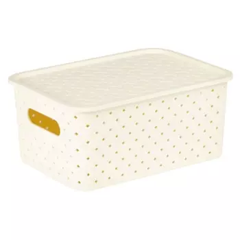 набор корзинок VIOLET Береста 4шт. 14л/7,5л/3лх2шт. с крышками пластик слоновая кость