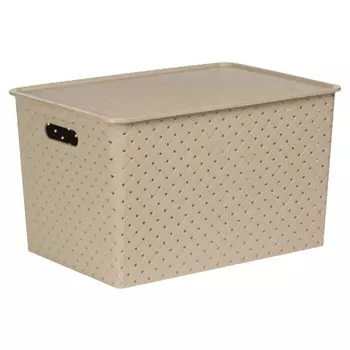 набор корзинок VIOLET Береста 4шт. 14л/7,5л/3лх2шт. с крышками пластик капучино