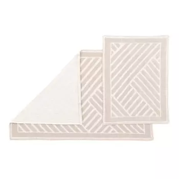 набор ковриков для ванны PRIMA NOVA Полоски 80х50см 50х40 хлопок экрю