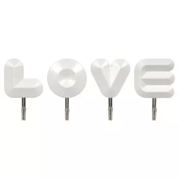 набор крючков MARMITON Love 4шт 6х4см на клеевой основе сталь, пластик