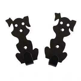 набор крючков СОБАЧКИ 2крючка 33х19х74мм черные металл