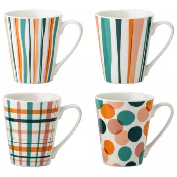 набор кружек TODELIA Акварель 300мл костяной фарфор 4 шт