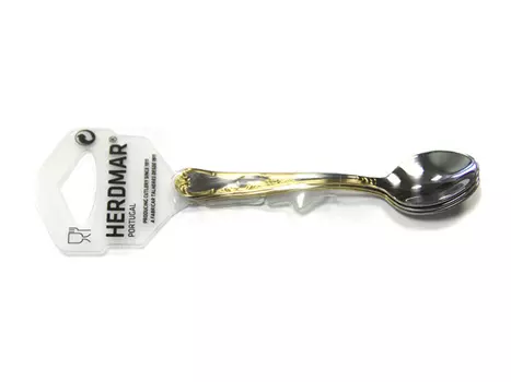 набор ложек кофейных HERDMAR Samba-2 3 шт, нержавеющая сталь с золотом