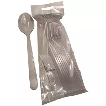 набор ложек столовых 10шт прозрачные пластик