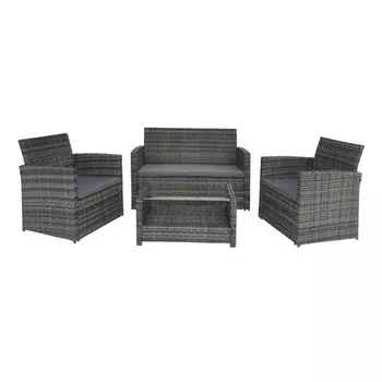 набор мебели искусственный ротанг 4 предмета серый