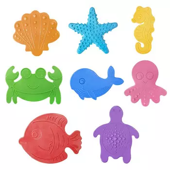 набор мини-коврики детские на присосках ВИЛИНА Подводный мир 8 форм ТЭП