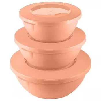 набор мисок Plast Team Нelsinki 3шт 3л/2л/1л персиковая карамель