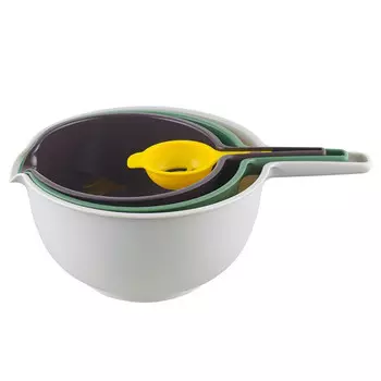 набор мисок SMART SOLUTIONS Trym 4шт 31-37см 1,7-3,5л с дуршлагом и отделителем желтка полипропилен