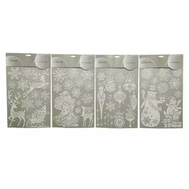 набор наклеек Новогдняя тема 29,5х50см ПВХ белый в асс-те