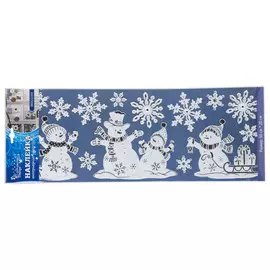 набор наклеек Снеговики 50х20см ПВХ белый