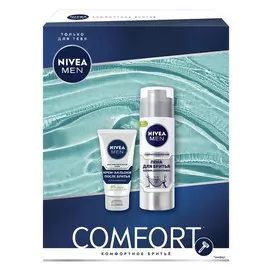 набор NIVEA Men Comfort: пена для бритья 200мл, бальзам после бритья 100мл