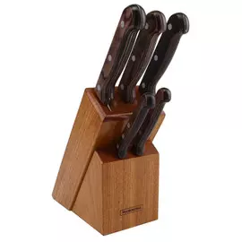 набор ножей TRAMONTINA Polywood 6 предметов на деревянной подставке нерж.сталь, дерево