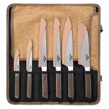 набор ножей WALMER Selection 7 предметов с чехлами в сумке пробка, пластик, сталь