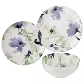 набор обеденный AGNESS Aquarelle 4/12 фарфор голубой