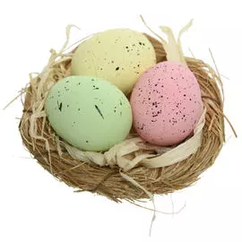 набор пасхальный Яйца в гнезде 9х5см жёлтый