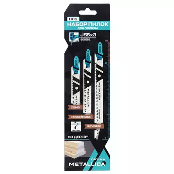 набор пилок для лобзика по дереву METALLICA Optima T234X/T301BR/T308B 3шт