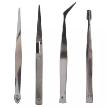 набор пинцетов PARK нержавеющая сталь 4шт