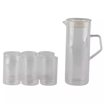 набор питьевой TODELIA Тропикана 7 предметов: кувшин 1,5л + 6 стаканов 200мл стекло