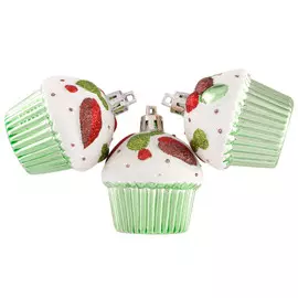 набор подвесок Кекс 3шт 6см пластик