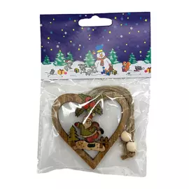 набор подвесок Сердце с фигуркой 2шт 7см дерево