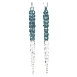 набор подвесок Сосульки 2шт 13см акрил голубой туман