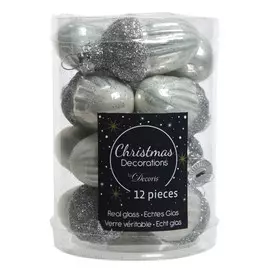 набор подвесок Жёлуди 12шт 4см стекло белый