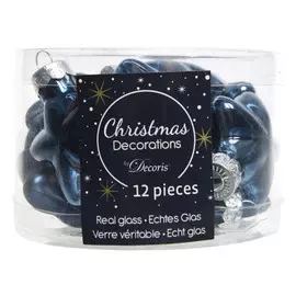 набор подвесок Звёзды 12шт 4см стекло ночная синева