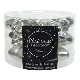 набор подвесок Звёзды 12шт 4см стекло серебро