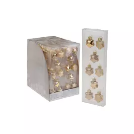 набор подвесок Звёзды 8шт 3,5см стекло золото