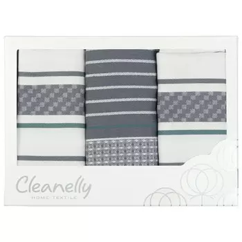 набор полотенец кухонных CLEANELLY Эксэнт 50х70см 3шт пестроткань, арт. КНЦ-560-556х2-5771