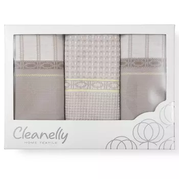 набор полотенец кухонных CLEANELLY Контэньо 50х70см 3шт пестротканых, арт. КНЦ-560-556х2-6342