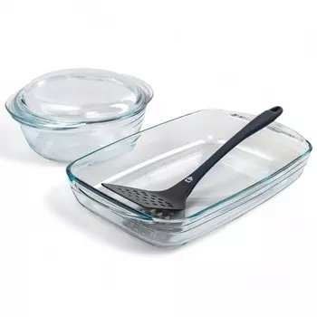 набор посуды для запекания PYREX Lunar 3пр.(формы овальная/прямоугольная, лопатка) жаропроч. стекло