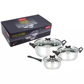 набор посуды MALLONY Baks-set 6 предм. нерж.сталь