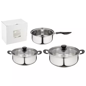 набор посуды Promo 5 предм. 1,25/2,2/1,25л 17,5/21,5/17,5см нерж.сталь индукция