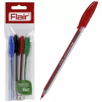 набор ручек шариковых Flair, 4 шт, 4 цвета, 0,7 мм