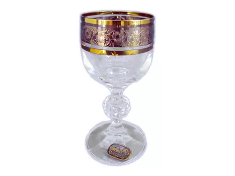 набор рюмок CRYSTALEX Клаудия панто платина золото 6шт 50мл стекло