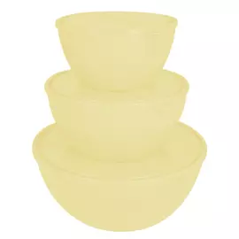 набор салатников GIARETTI Fiesta 5л/2,8л/1,7л пластик с крышками сливочный