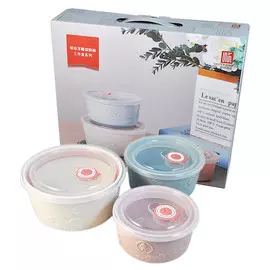 набор салатников MOST Uneven 3шт. 11/12/15см с крышками фарфор, пластик