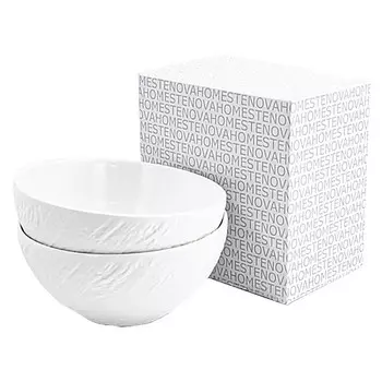 набор салатников STENOVA HOME Lava 2 шт. 16см 0,9л фарфор белый