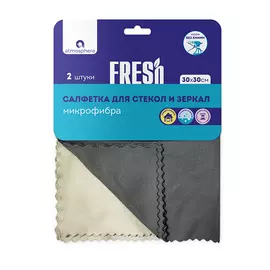 набор салфеток ATMOSPHERE Fresh 2шт 30х30см для стекол и зеркал микрофибра