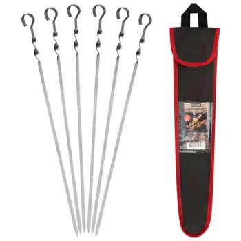 набор шампуров ECOS 6шт 45см угловые с чехлом 0,7мм нерж.сталь
