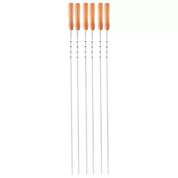 набор шампуров ECOS 6шт 60x0,65х0,25см прямые нерж.сталь дерево