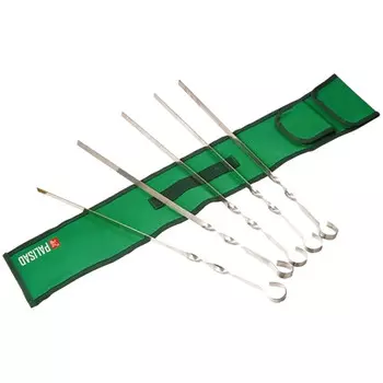 набор шампуров PALISAD Camping 6шт 60см плоские нерж.сталь с чехлом