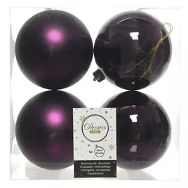 набор шаров 100мм 4шт пластик сливовый