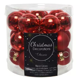 набор шаров 25мм 24шт стекло красный